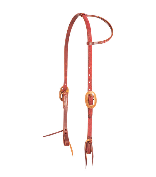 Latigo slip ear headstall roughout