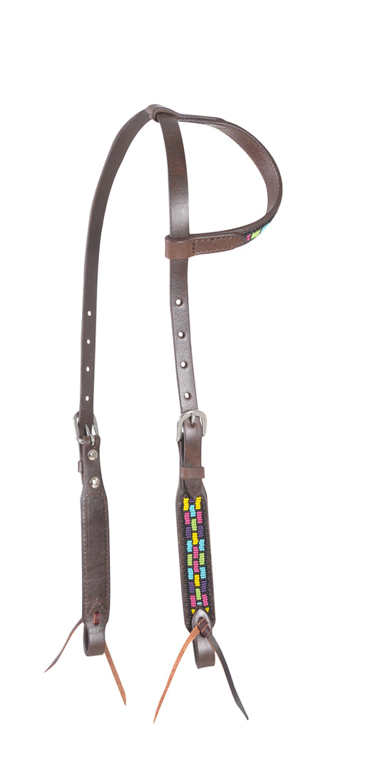 Beaded cubic slip ear headstall