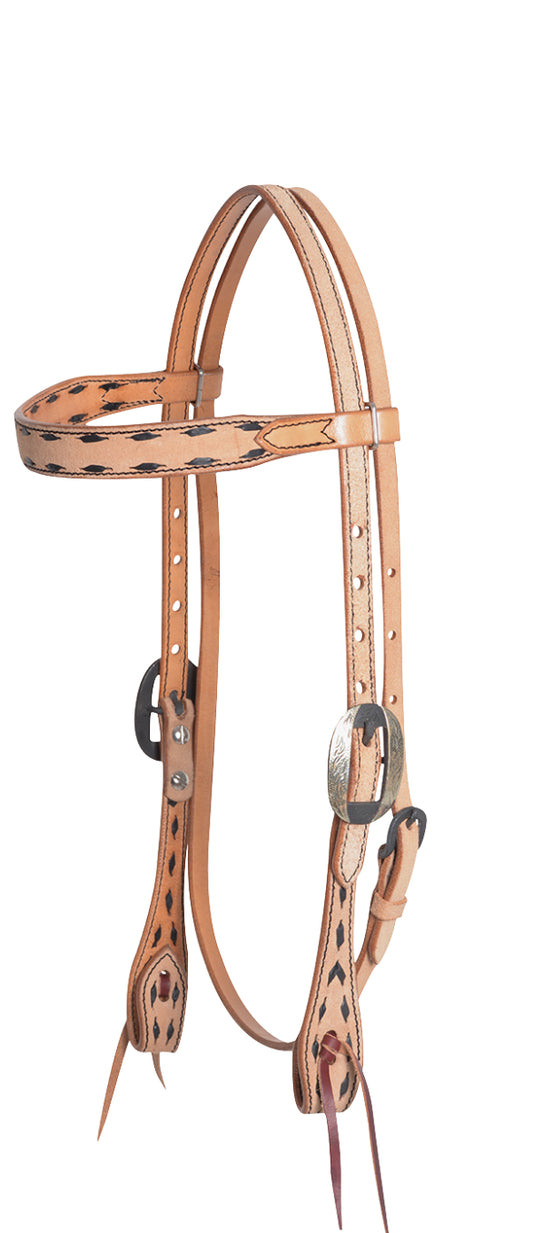 Browband Headstall with Buck Stiching