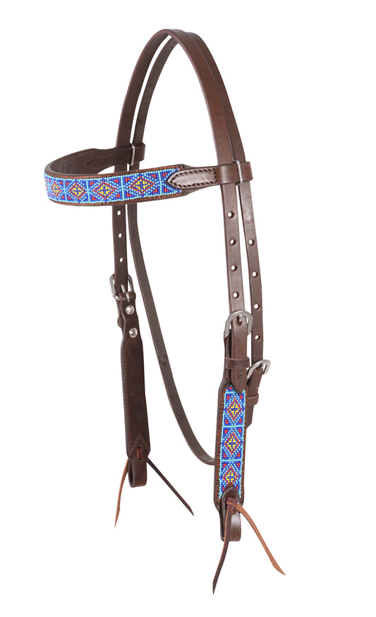 Beaded Diamond Browband Headstall