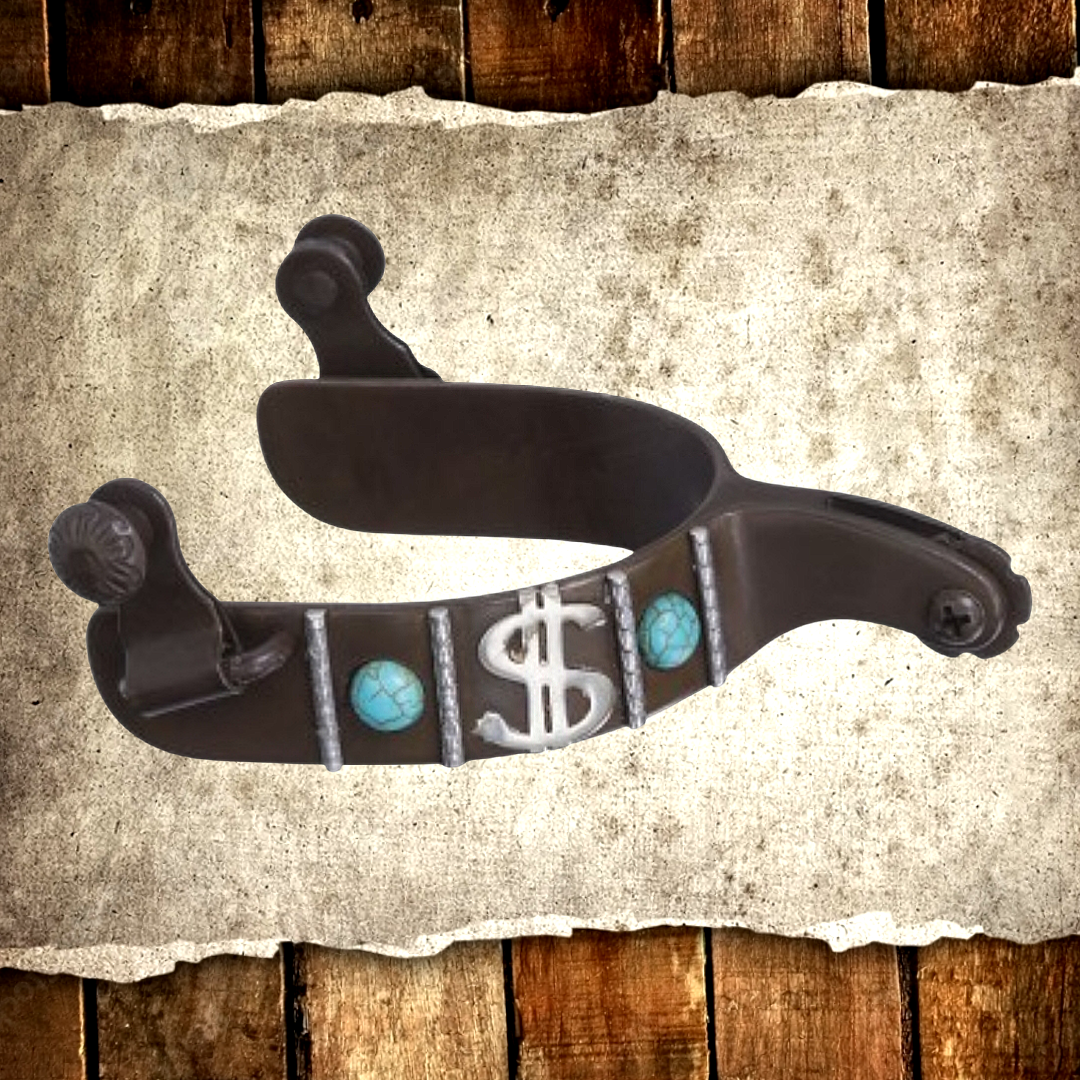 Antique Turquoise Stone & Dollar Sign Spur