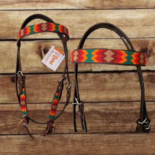 Beaded stack Browband Headstall