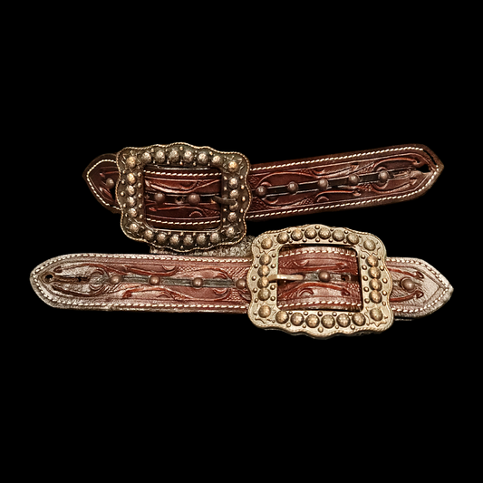 Copper Belt Style Spur Strap with scroll design