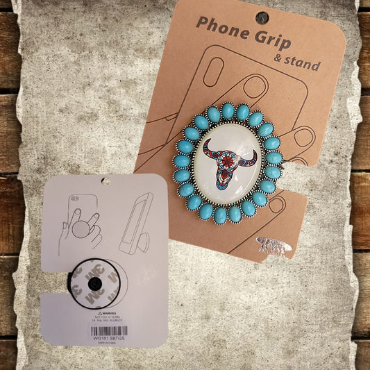 Cow Skull Pop-Up Phone Grip