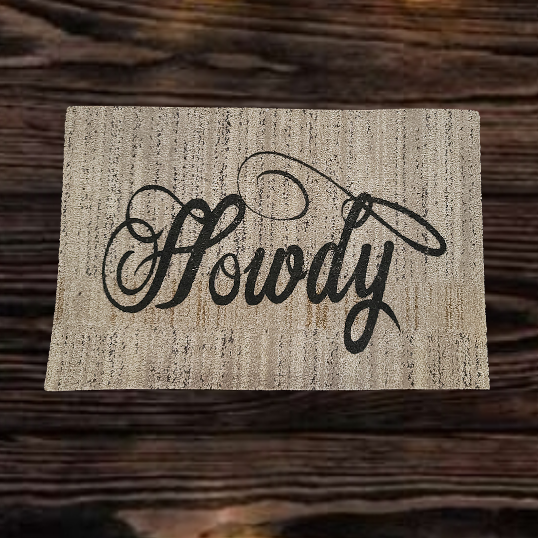 Howdy Floor Mat with Background Color Patterns