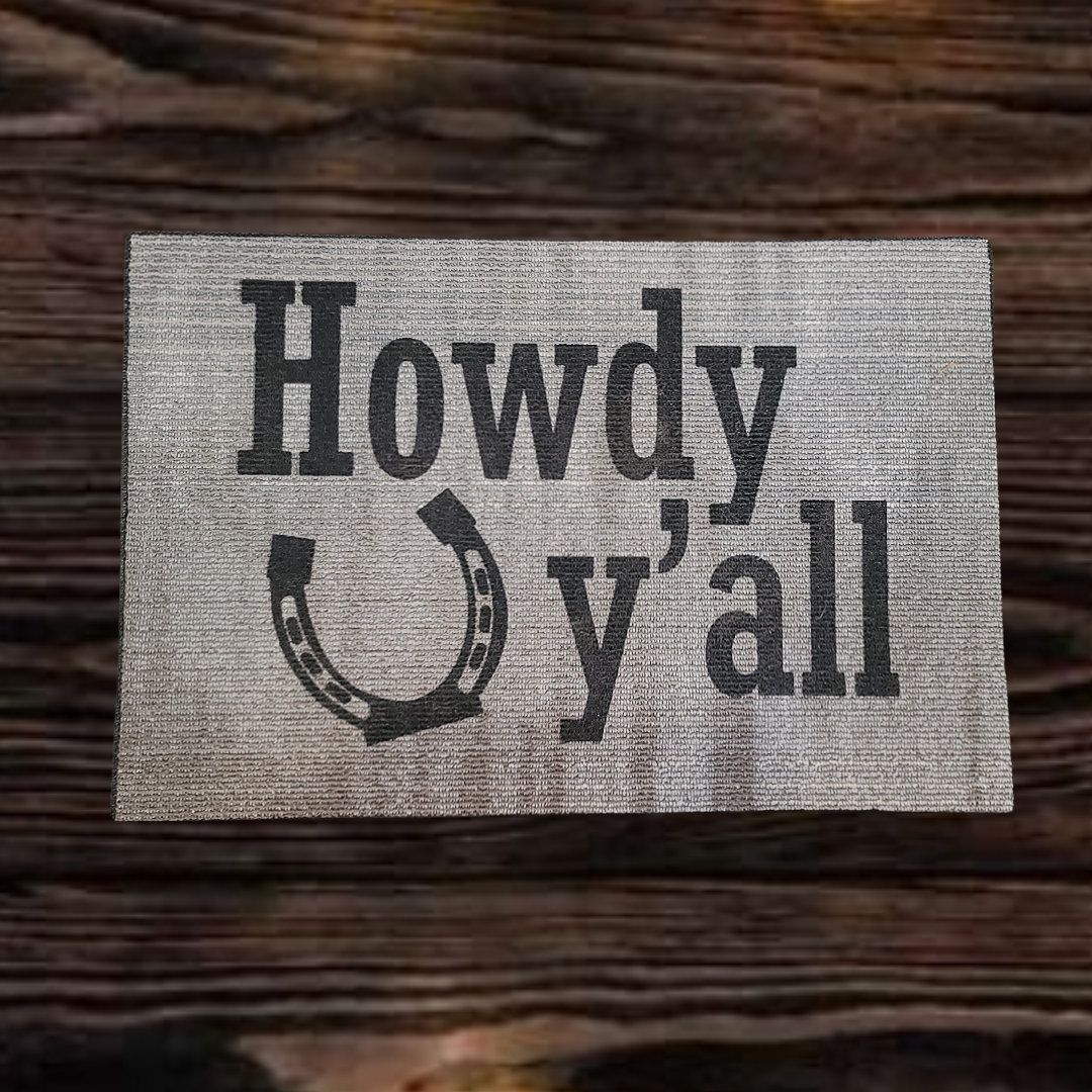 Howdy Ya'll Floor Mat with Background Color Patterns