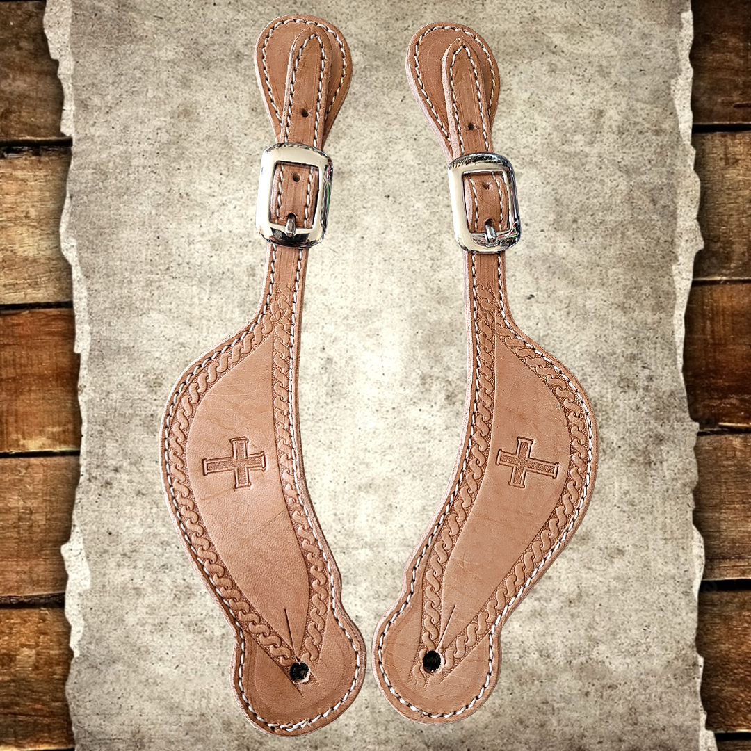 Men's Dove Wing Style Spur Strap with Copper Spots