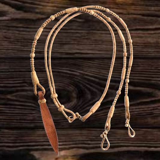 Royal King Rawhide Braided Romel Reins with Button Loop Ends