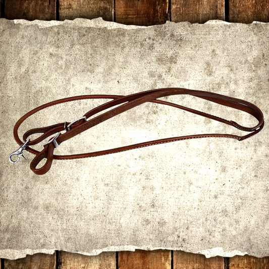Showman Leather Rolled Roping Reins