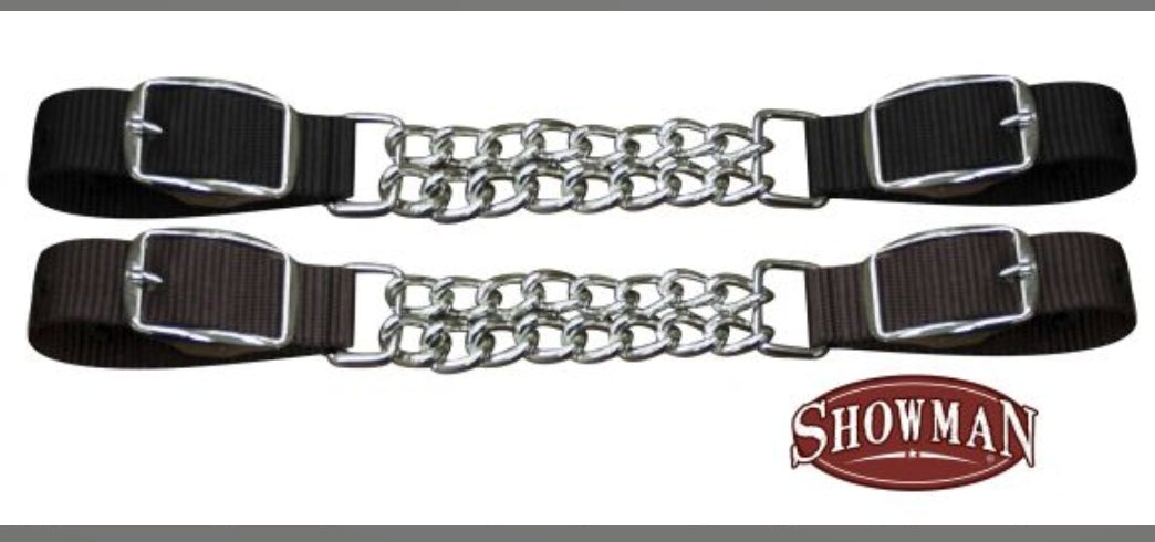 Showman Double Chain Nylon Curb Chain