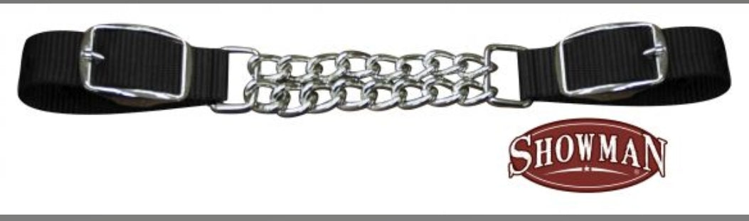 Showman Double Chain Nylon Curb Chain