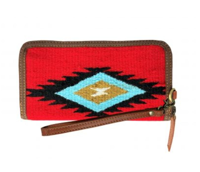 Southwest 100% Wool Design Saddle Blanket Wallet