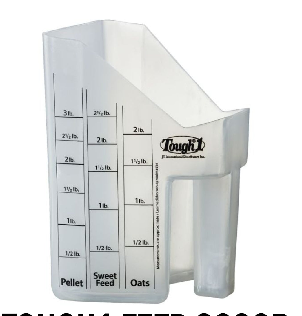 Tough-1 Feed Scoop with Measurements