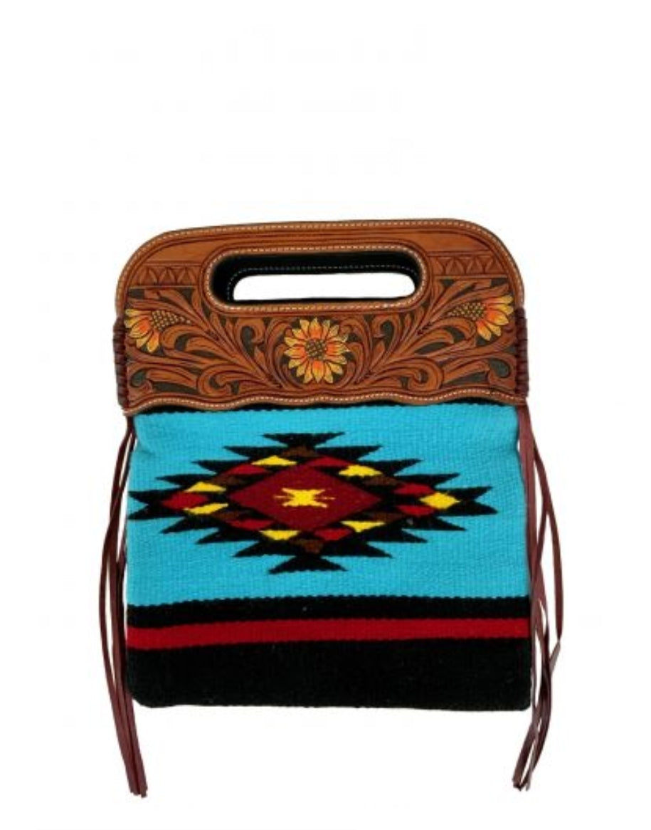 Southwest 100% Wool Design Saddle Blanket Handbag