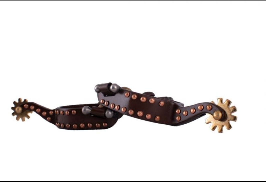 Youth copper Studded Brown Steel Spur