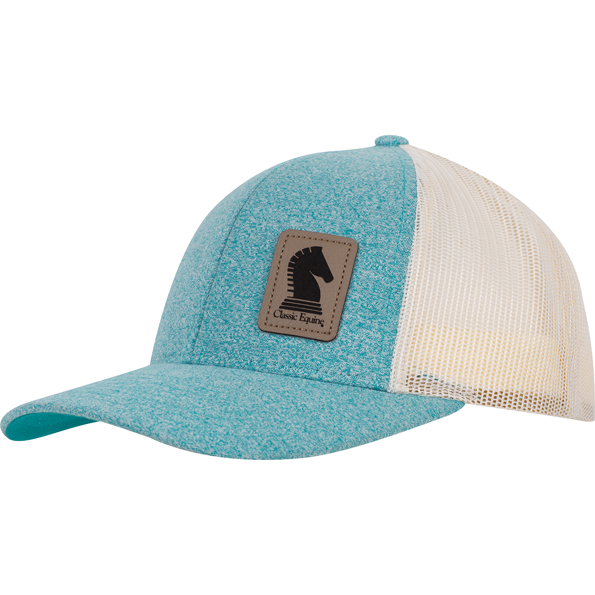 Classic Equine Trucker Snapback Cap, Low-Profile with Faux Bolsa Leather