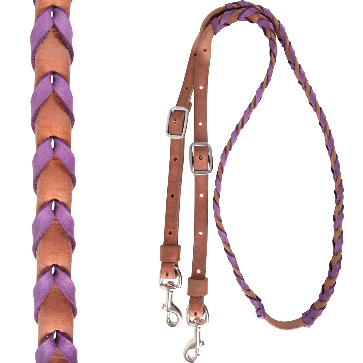 Martin Barrel Reins with Chocolate Lace