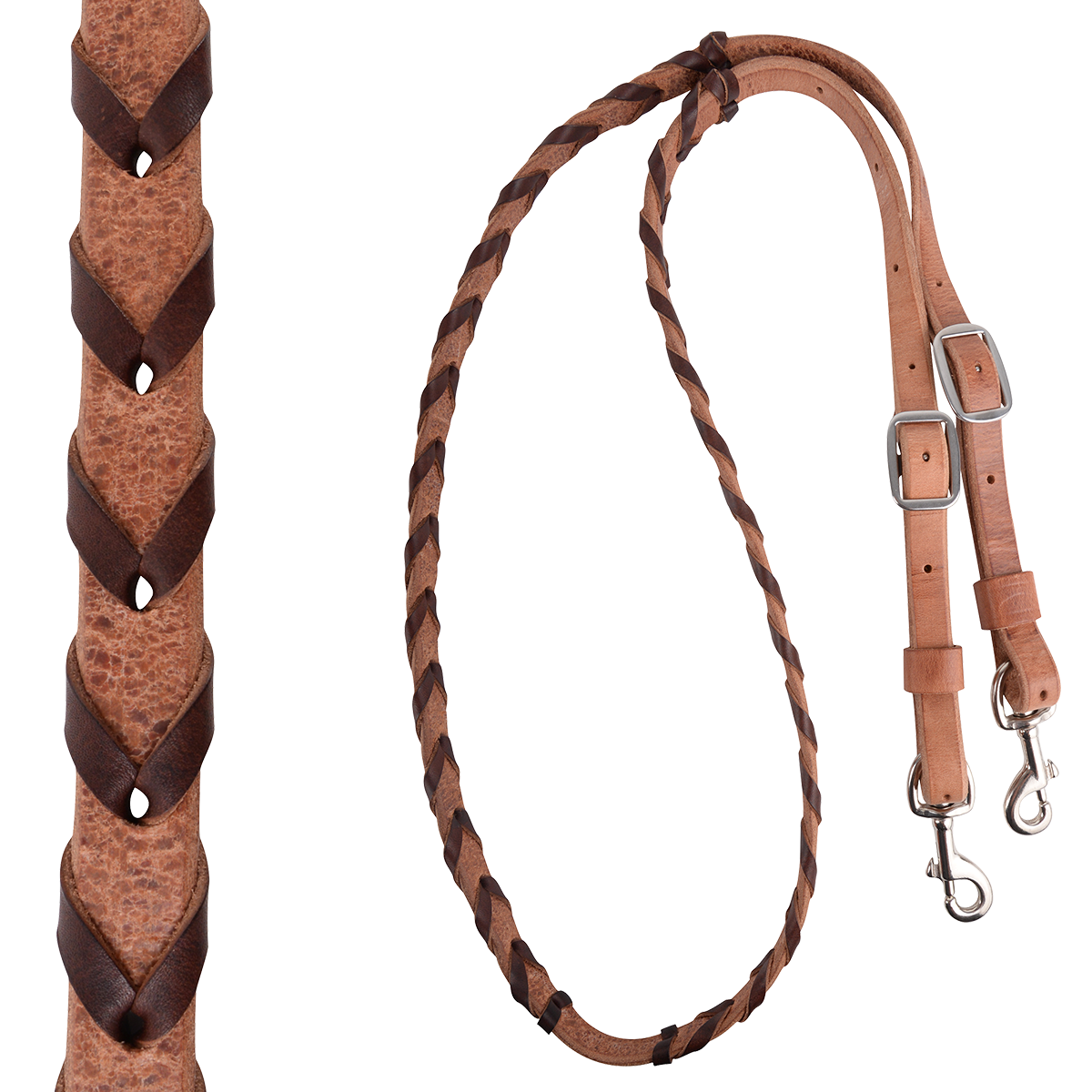 Martin Barrel Reins with Chocolate Lace